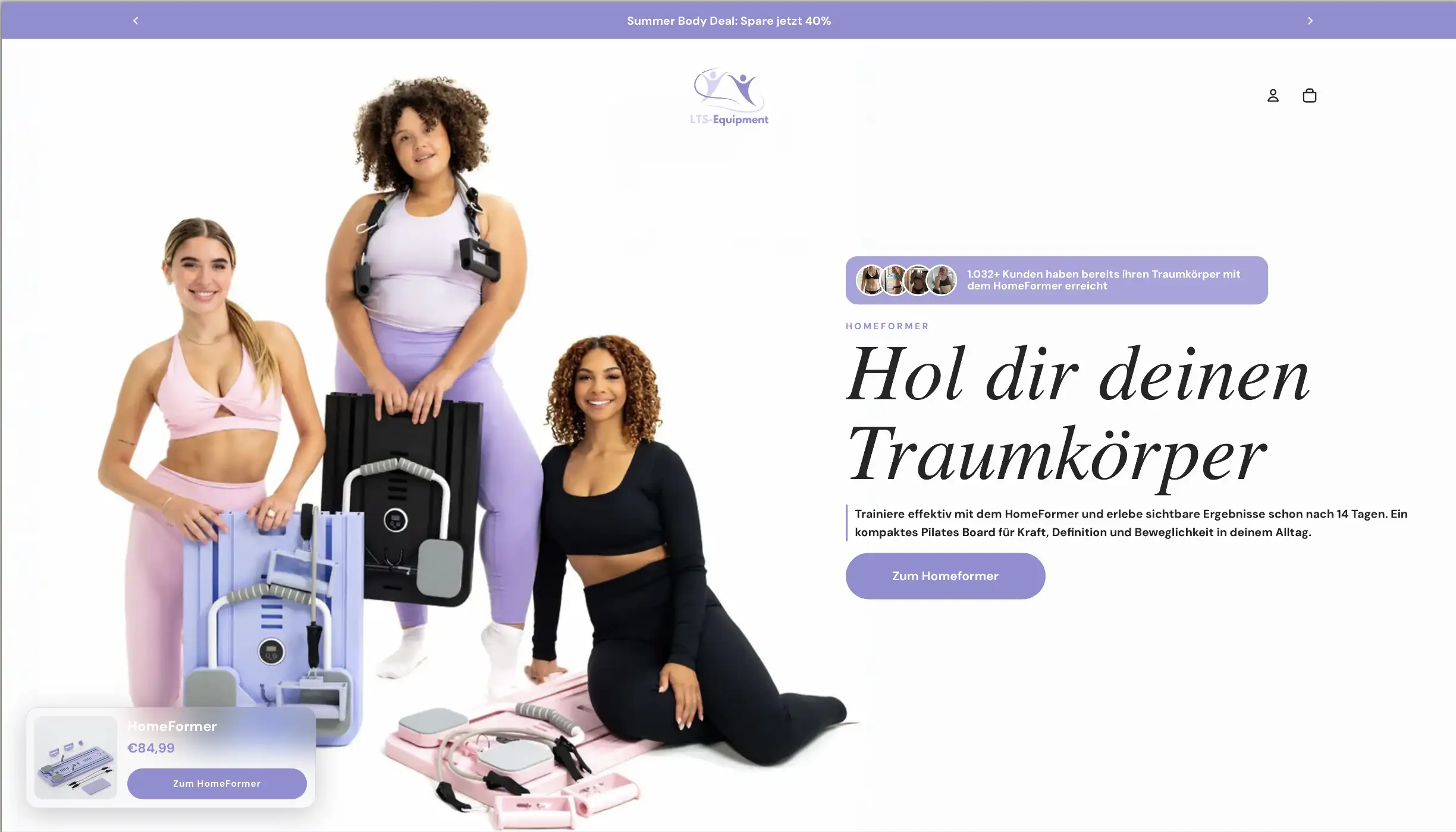 LTS-Equipment Shopify Store Landing Page nach dem Redesign durch Stellar Design