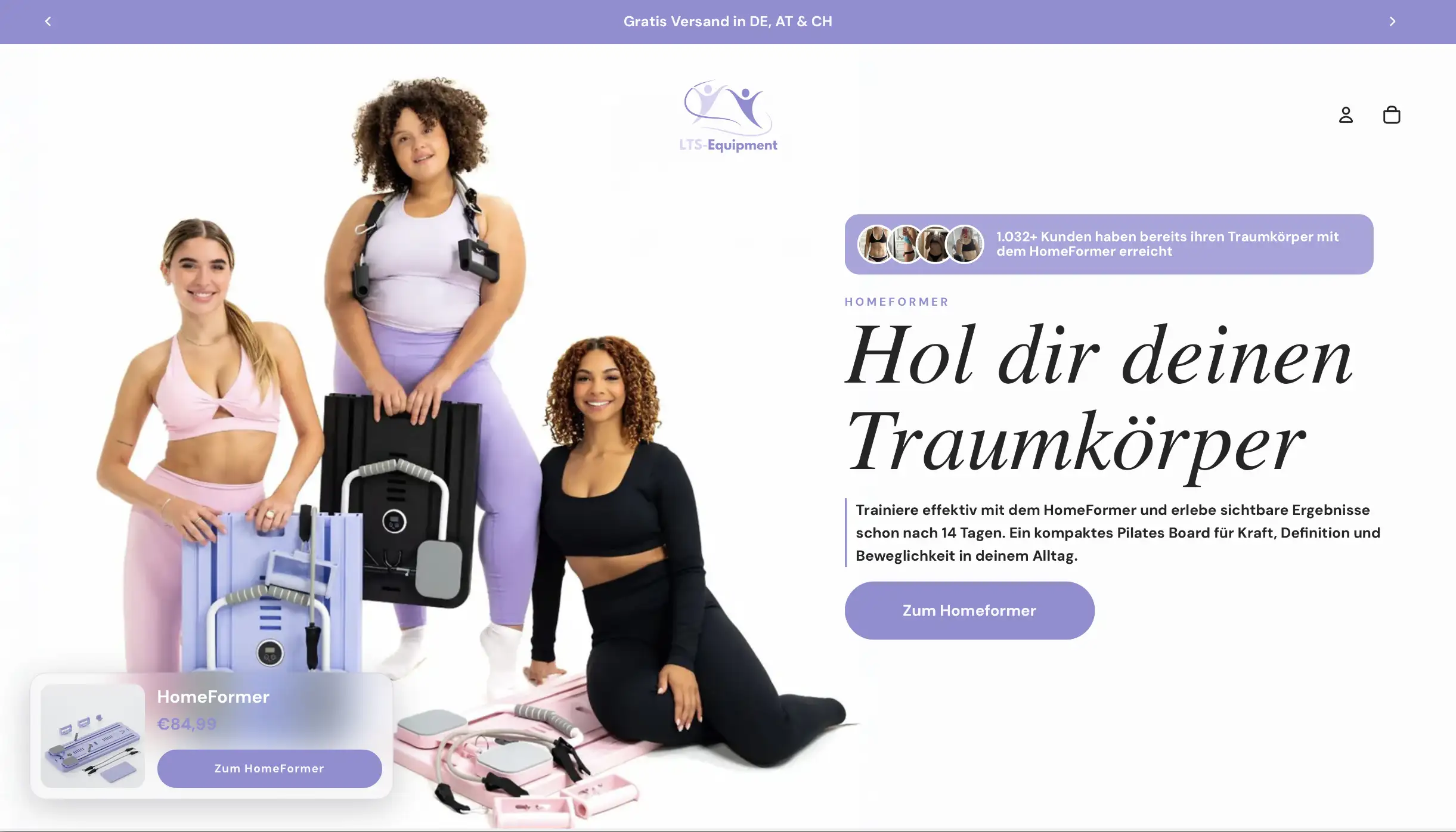 LTS-Equipment Desktop Store nach Redesign – Shopify Custom Theme